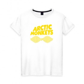 Женская футболка хлопок с принтом ARCTIC MONKEYS в Ухте, 100% хлопок | прямой крой, круглый вырез горловины, длина до линии бедер, слегка спущенное плечо | arctic monkeys | арктик манкис | арктические мартышки