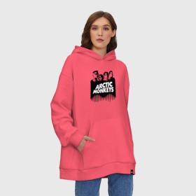 Худи SuperOversize хлопок с принтом ARCTIC MONKEYS в Ухте, 70% хлопок, 30% полиэстер, мягкий начес внутри | карман-кенгуру, эластичная резинка на манжетах и по нижней кромке, двухслойный капюшон
 | arctic monkeys | арктик манкис | арктические мартышки