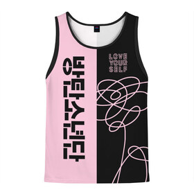 Мужская майка 3D с принтом BTS в Ухте, 100% полиэстер | круглая горловина, приталенный силуэт, длина до линии бедра. Пройма и горловина окантованы тонкой бейкой | Тематика изображения на принте: bangtan boys | beyond the scene | bts | k pop | kpop | love yourself | бтс | к поп