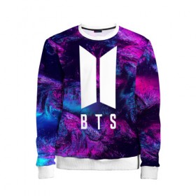 Детский свитшот 3D с принтом BTS NEON в Ухте, 100% полиэстер | свободная посадка, прямой крой, мягкая тканевая резинка на рукавах и понизу свитшота | bangtan boys | bts | бтс