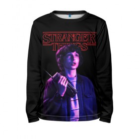 Детский лонгслив 3D с принтом STRANGER THINGS - Майк в Ухте, 100% полиэстер | длинные рукава, круглый вырез горловины, полуприлегающий силуэт
 | 011 | down | eleven | netflix | season | series | strange | stranger | things | upside | дела | дина | загадочные | монстр | монстры | одиннадцать | очень | сезон | сериал | сериалы | события | странные | ужасы