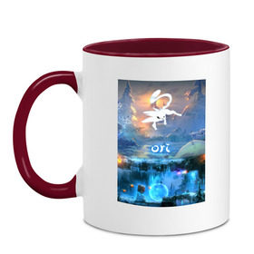 Кружка двухцветная с принтом Ori and the Will of the Wisps в Ухте, керамика | объем — 330 мл, диаметр — 80 мм. Цветная ручка и кайма сверху, в некоторых цветах — вся внутренняя часть | ori | ori and the blind forest | ori and the will of the wisps | the blind forest | will of the wisps | ори