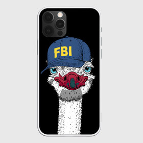 Чехол для iPhone 12 Pro Max с принтом FBI в Ухте, Силикон |  | Тематика изображения на принте: beak | bird | blue | cap | fbi | funny | head | inscription | long | neck | ostrich | red | весёлый | голова | длинная | кепка | клюв | красный | надпись | птица | синяя | смешной | страус | фбр | шея