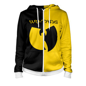 Женская толстовка 3D на молнии с принтом WU TANG CLAN в Ухте, 100% полиэстер | длина до линии бедра, манжеты и пояс оформлены мягкой тканевой резинкой, двухслойный капюшон со шнурком для регулировки, спереди молния, по бокам два кармана | wu tang | wu tang clan | ву танг | ву танг клан