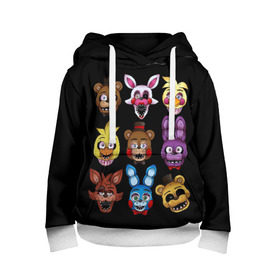 Детская толстовка 3D с принтом Five Nights at Freddy в Ухте, 100% полиэстер | двухслойный капюшон со шнурком для регулировки, мягкие манжеты на рукавах и по низу толстовки, спереди карман-кенгуру с мягким внутренним слоем | 4 | animation | bonnie | chica | fnaf | foxy | freddy | funny | horror | pizza | scary | sfm | бонни | майк | ночей | пять | ужас | фокси | фредди | чика | шмидт