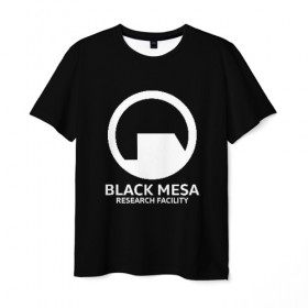 Мужская футболка 3D с принтом BLACK MESA в Ухте, 100% полиэфир | прямой крой, круглый вырез горловины, длина до линии бедер | aperture laboratorie | black mesa | gordon freeman | half life | half life 3 | valve | блэк меса | вэлв | гордон фриман | халф лайф