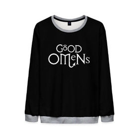 Мужской свитшот 3D с принтом GOOD OMENS в Ухте, 100% полиэстер с мягким внутренним слоем | круглый вырез горловины, мягкая резинка на манжетах и поясе, свободная посадка по фигуре | Тематика изображения на принте: good omens | благие знамения | терри пратчетт