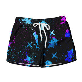 Женские шорты 3D с принтом Как у Дины (Stranger Things 3 сезон) в Ухте, 100% полиэстер | прямой крой, два кармана без застежек по бокам. Мягкая трикотажная резинка на поясе, внутри которой широкие завязки. Длина до середины бедра | 011 | down | eleven | netflix | season | series | strange | stranger | things | upside | дела | дина | загадочные | монстр | монстры | одиннадцать | очень | сезон | сериал | сериалы | события | странные | ужасы