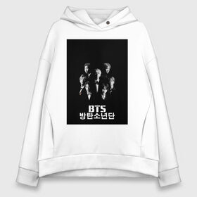 Женское худи Oversize хлопок с принтом BTS в Ухте, френч-терри — 70% хлопок, 30% полиэстер. Мягкий теплый начес внутри —100% хлопок | боковые карманы, эластичные манжеты и нижняя кромка, капюшон на магнитной кнопке | bangtan boys | bts | бтс