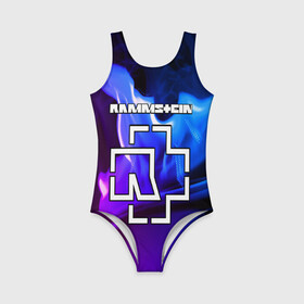 Детский купальник 3D с принтом RAMMSTEIN в Ухте, Полиэстер 85%, Спандекс 15% | Слитный крой, подклад по переду изделия, узкие бретели | lindemann | rammstein | рамштайн | тилль линдеманн