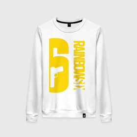 Женский свитшот хлопок RAINBOW SIX | SIEGE: в Ухте, 100% хлопок | прямой крой, круглый вырез, на манжетах и по низу широкая трикотажная резинка  | 6 | outbreak | rainbow | rainbow six siege | six | tom clancys | радуга осада | том кленсис