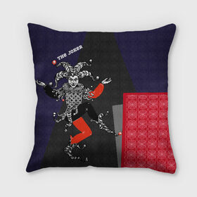 Подушка 3D с принтом The joker в Ухте, наволочка – 100% полиэстер, наполнитель – холлофайбер (легкий наполнитель, не вызывает аллергию). | состоит из подушки и наволочки. Наволочка на молнии, легко снимается для стирки | Тематика изображения на принте: джокер | игра | карта