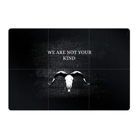 Магнитный плакат 3Х2 с принтом WE ARE NOT YOUR KIND в Ухте, Полимерный материал с магнитным слоем | 6 деталей размером 9*9 см | Тематика изображения на принте: metal | nu metal | slipknot | we are not your kind | метал | металл | ню метал | слипкнот