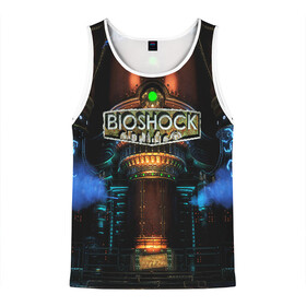 Мужская майка 3D с принтом BIOSHOCK в Ухте, 100% полиэстер | круглая горловина, приталенный силуэт, длина до линии бедра. Пройма и горловина окантованы тонкой бейкой | Тематика изображения на принте: bioshock | bioshock infinite | биошок | букер | элизабет