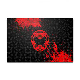 Пазл магнитный 126 элементов с принтом DOOM - Шлем в Ухте, полимерный материал с магнитным слоем | 126 деталей, размер изделия —  180*270 мм | Тематика изображения на принте: 2019 | bethesda | demon | doom | eternal | ethernal | game | games | logo | monster | runes | демон | дум | дуум | етернал | игра | игры | какодемон | кровь | лого | логотип | монстр | монстры | руны | символ | этернал