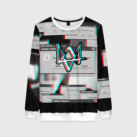 Женский свитшот 3D с принтом WATCH DOGS в Ухте, 100% полиэстер с мягким внутренним слоем | круглый вырез горловины, мягкая резинка на манжетах и поясе, свободная посадка по фигуре | ded sec | hacker | legion | watch dogs | watch dogs 2 | watch dogs legion | легион | хакер