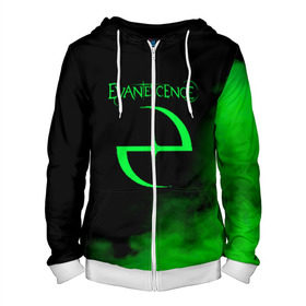 Мужская толстовка 3D на молнии с принтом Evanescence в Ухте, 100% полиэстер | длина до линии бедра, манжеты и пояс оформлены мягкой тканевой резинкой, двухслойный капюшон со шнурком для регулировки, спереди молния, по бокам два кармана | Тематика изображения на принте: 