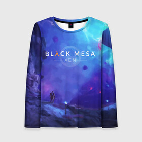 Женский лонгслив 3D с принтом HALF-LIFE - Black Mesa: XEN в Ухте, 100% полиэстер | длинные рукава, круглый вырез горловины, полуприлегающий силуэт | black | counter | csgo | freeman | gordon | half | half life | halflife | lambda | life | logo | mesa | portal | strike | xen | гордон | контр | лайф | лого | портал | символ | страйк | фримен | халф | халф лайф | халфлайф