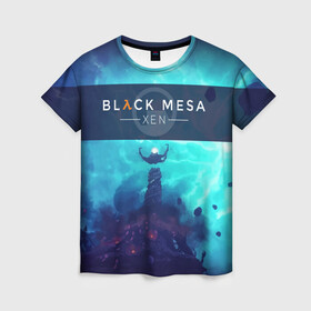 Женская футболка 3D с принтом HALF-LIFE - Black Mesa: XEN в Ухте, 100% полиэфир ( синтетическое хлопкоподобное полотно) | прямой крой, круглый вырез горловины, длина до линии бедер | black | counter | csgo | freeman | gordon | half | half life | halflife | lambda | life | logo | mesa | portal | strike | xen | гордон | контр | лайф | лого | портал | символ | страйк | фримен | халф | халф лайф | халфлайф