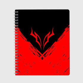 Тетрадь с принтом BERSERK БЕРСЕРК в Ухте, 100% бумага | 48 листов, плотность листов — 60 г/м2, плотность картонной обложки — 250 г/м2. Листы скреплены сбоку удобной пружинной спиралью. Уголки страниц и обложки скругленные. Цвет линий — светло-серый
 | anime | anime berserk | berserk | knight | manga | аниме | аниме берсерк | берсерк | манга | рыцарь