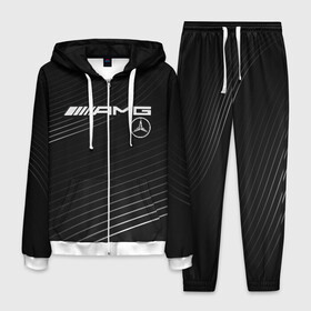 Мужской костюм 3D с принтом Mercedes в Ухте, 100% полиэстер | Манжеты и пояс оформлены тканевой резинкой, двухслойный капюшон со шнурком для регулировки, карманы спереди | amg | mercedes | авто | автомобиль | иномарка | логотип | машина | мерседес | текстура