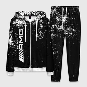 Мужской костюм 3D с принтом Mercedes в Ухте, 100% полиэстер | Манжеты и пояс оформлены тканевой резинкой, двухслойный капюшон со шнурком для регулировки, карманы спереди | amg | mercedes | авто | автомобиль | иномарка | логотип | машина | мерседес | текстура