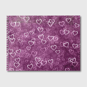 Альбом для рисования с принтом Средца в Ухте, 100% бумага
 | матовая бумага, плотность 200 мг. | влюбленные | любовь | надпись | сердца