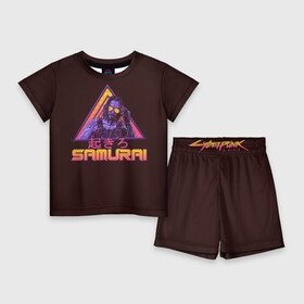 Детский костюм с шортами 3D с принтом Johnny Silverhand  SAMURAI в Ухте,  |  | Тематика изображения на принте: 2077 | cyberpunk 2077 | game | johnny silverhand | keanu reeves | retro wave | retrowave | джонни сильверхенд | игра | киану ривз | киберпанк 2077