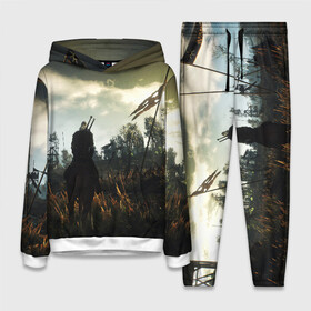 Женский костюм 3D (с толстовкой) с принтом THE WITCHER 3 в Ухте,  |  | cd projekt red | ciri | game | geralt | geralt of rivia | gwynbleidd | the witcher | the witcher 3: wild hunt | ведьмак | ведьмак 3: дикая охота | геральт | геральт из ривии | цири | цирилла