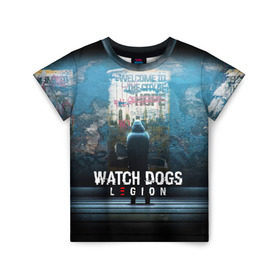 Детская футболка 3D с принтом WATCH DOGS LEGION в Ухте, 100% гипоаллергенный полиэфир | прямой крой, круглый вырез горловины, длина до линии бедер, чуть спущенное плечо, ткань немного тянется | ded sec | fox | hacker | legion | watch dogs | watch dogs 2 | watch dogs legion | легион | хакер