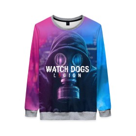 Женский свитшот 3D с принтом WATCH DOGS LEGION в Ухте, 100% полиэстер с мягким внутренним слоем | круглый вырез горловины, мягкая резинка на манжетах и поясе, свободная посадка по фигуре | ded sec | fox | hacker | legion | watch dogs | watch dogs 2 | watch dogs legion | легион | хакер