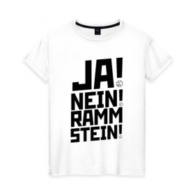 Женская футболка хлопок с принтом RAMMSTEIN (НА СПИНЕ) в Ухте, 100% хлопок | прямой крой, круглый вырез горловины, длина до линии бедер, слегка спущенное плечо | rammstein | рамштайн