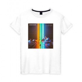 Женская футболка хлопок с принтом IMAGINE DRAGONS в Ухте, 100% хлопок | прямой крой, круглый вырез горловины, длина до линии бедер, слегка спущенное плечо | evolve | id | imagine dragons | драконы | ид