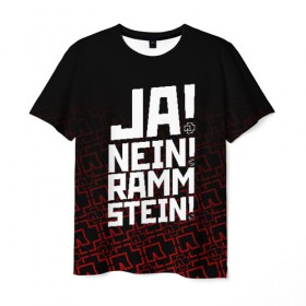 Мужская футболка 3D с принтом RAMMSTEIN (НА СПИНЕ) в Ухте, 100% полиэфир | прямой крой, круглый вырез горловины, длина до линии бедер | rammstein | рамштайн