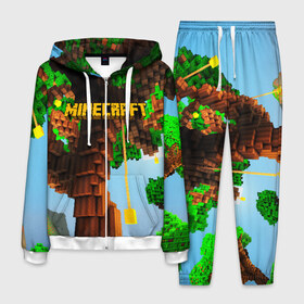 Мужской костюм 3D с принтом MINECRAFT в Ухте, 100% полиэстер | Манжеты и пояс оформлены тканевой резинкой, двухслойный капюшон со шнурком для регулировки, карманы спереди | craft | creeper | dungeon | dungeons | earth | game | logo | mine | minecraft | mobile | online | дунгеонс | земля | зомби | игра | крипер | лого | майкрафт | майнкрафт | мобайл | онлайн | подземелье | подземелья