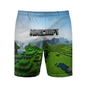 Мужские шорты спортивные с принтом MINECRAFT в Ухте,  |  | craft | creeper | dungeon | dungeons | earth | game | logo | mine | minecraft | mobile | online | дунгеонс | земля | зомби | игра | крипер | лого | майкрафт | майнкрафт | мобайл | онлайн | подземелье | подземелья