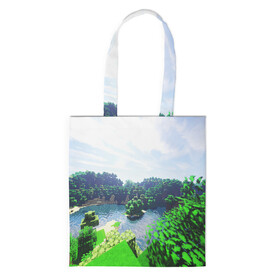 Шоппер 3D с принтом MINECRAFT в Ухте, 100% полиэстер | Плотность: 200 г/м2; Размер: 34×35 см; Высота лямок: 30 см | craft | creeper | dungeon | dungeons | earth | game | logo | mine | minecraft | mobile | online | дунгеонс | земля | зомби | игра | крипер | лого | майкрафт | майнкрафт | мобайл | онлайн | подземелье | подземелья