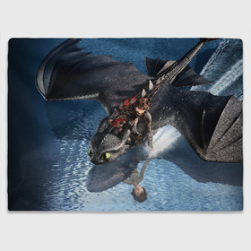 Плед 3D с принтом ночная фурия в Ухте, 100% полиэстер | закругленные углы, все края обработаны. Ткань не мнется и не растягивается | how to train your dragon | night fury | беззубик | дракон | дракона | как | как приручить дракона | ночная фурия | персонажи | приручить