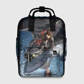 Женский рюкзак 3D с принтом ночная фурия в Ухте, 100% полиэстер | лямки с регулируемой длиной, сверху ручки, чтобы рюкзак нести как сумку. Основное отделение закрывается на молнию, как и внешний карман. Внутри два дополнительных кармана, один из которых закрывается на молнию. По бокам два дополнительных кармашка, куда поместится маленькая бутылочка
 | how to train your dragon | night fury | беззубик | дракон | дракона | как | как приручить дракона | ночная фурия | персонажи | приручить