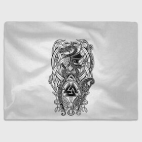 Плед 3D с принтом Язычество в Ухте, 100% полиэстер | закругленные углы, все края обработаны. Ткань не мнется и не растягивается | ethnic | folk | runes | slav | викинги | руны | русь | символ одина | скандинавия | славяне | фолк | фольклор | этника | этно | язычество