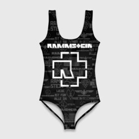 Купальник-боди 3D с принтом RAMMSTEIN в Ухте, 82% полиэстер, 18% эластан | Круглая горловина, круглый вырез на спине | metallica | rammstein | rock | металл | музыка | раммштайн | рок