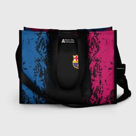 Сумка-шоппер 3D с принтом FC BARCA в Ухте, 100% полиэстер | застегивается на металлическую кнопку; внутренний карман застегивается на молнию. Стенки укреплены специальным мягким материалом, чтобы защитить содержимое от несильных ударов
 | barcelona | fc barca | барка | барселона