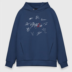 Мужское худи Oversize хлопок с принтом STRAY KIDS АВТОГРАФЫ в Ухте, френч-терри — 70% хлопок, 30% полиэстер. Мягкий теплый начес внутри —100% хлопок | боковые карманы, эластичные манжеты и нижняя кромка, капюшон на магнитной кнопке | skz | stray kids | бан чан | ли ноу | скз | стрей кидс | сынмин | уджин | феликс | хан | хёджин | чанбин
