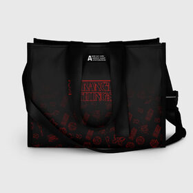 Сумка-шоппер 3D с принтом STRANGER THINGS в Ухте, 100% полиэстер | застегивается на металлическую кнопку; внутренний карман застегивается на молнию. Стенки укреплены специальным мягким материалом, чтобы защитить содержимое от несильных ударов
 | stranger things | очень странные дела