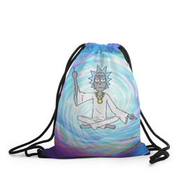 Рюкзак-мешок 3D с принтом Rick in nirvana в Ухте, 100% полиэстер | плотность ткани — 200 г/м2, размер — 35 х 45 см; лямки — толстые шнурки, застежка на шнуровке, без карманов и подкладки | Тематика изображения на принте: c 137 | morty | morty smith | portal | rick | rick and morty | rick sanchez | sanchez | smith | морти | морти смит | портал | рик | рик и морти | рик санчез | санчез | смит