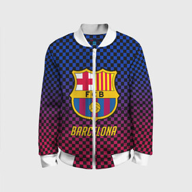 Детский бомбер 3D с принтом FC BARCELONA в Ухте, 100% полиэстер | застегивается на молнию, по бокам два кармана без застежек, мягкие манжеты, по низу бомбера и на воротнике — эластичная резинка | barcelona | fc barca | барка | барселона
