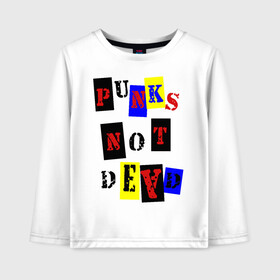 Детский лонгслив хлопок с принтом Punks not dead в Ухте, 100% хлопок | круглый вырез горловины, полуприлегающий силуэт, длина до линии бедер | punks | панки | хой