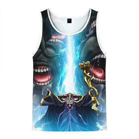 Мужская майка 3D с принтом Overlord в Ухте, 100% полиэстер | круглая горловина, приталенный силуэт, длина до линии бедра. Пройма и горловина окантованы тонкой бейкой | anime | альбедо | аниме | злодей | клементина | магия | момонга | набэ | сериал | скелет | ужас | хоррор | шалтир