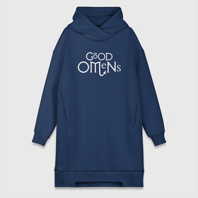 Платье-худи хлопок с принтом GOOD OMENS (КРЫЛЬЯ) в Ухте,  |  | good omens | благие знамения | терри пратчетт