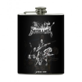 Фляга с принтом Metallica в Ухте, металлический корпус | емкость 0,22 л, размер 125 х 94 мм. Виниловая наклейка запечатывается полностью | metalica | metallica | группа | джеймс хэтфилд | кирк хэмметт | ларс ульрих | метал | металика | металлика | миталика | музыка | роберт трухильо | рок | трэш | трэшметал | хард | хеви